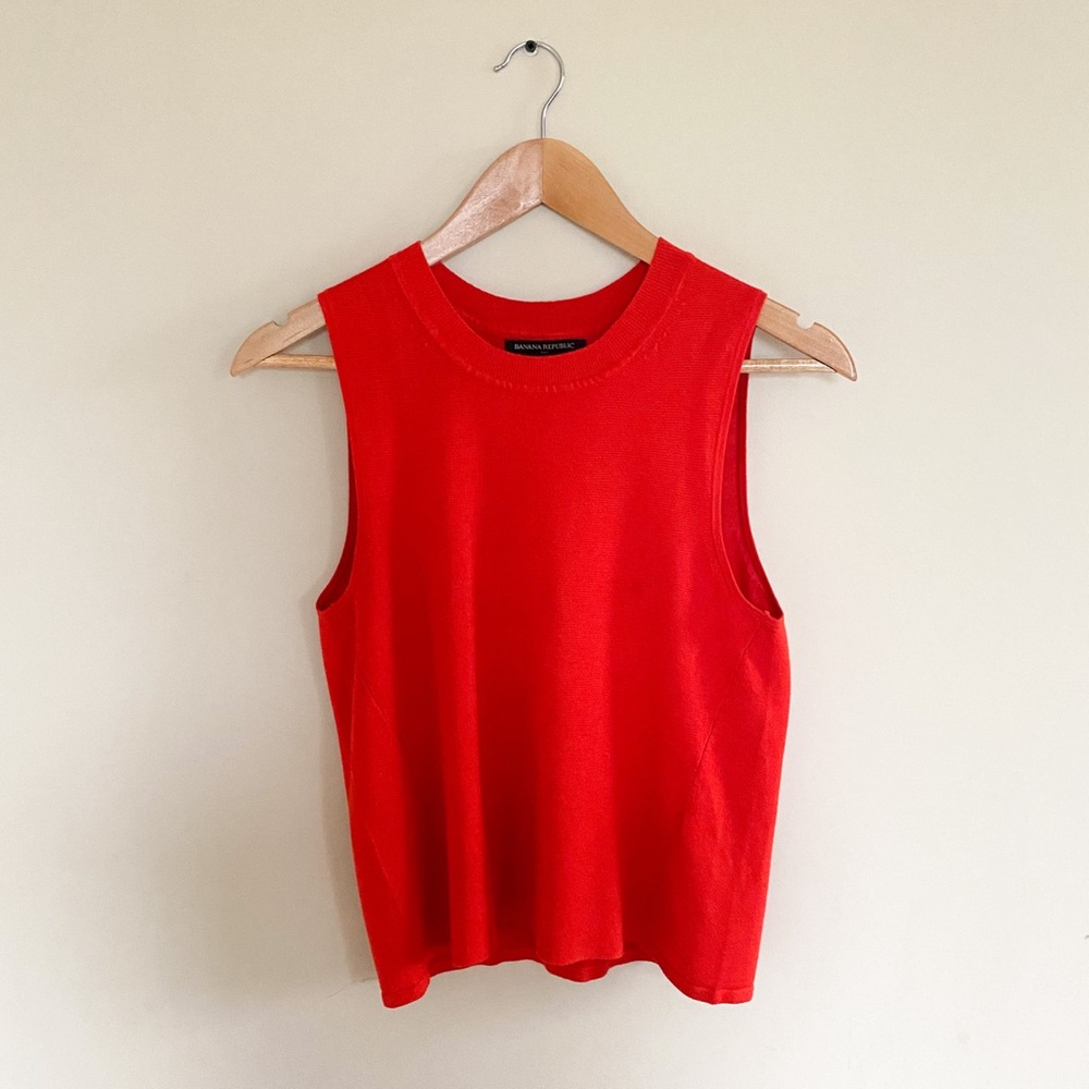 Banana Republic Red Knit Tank Top